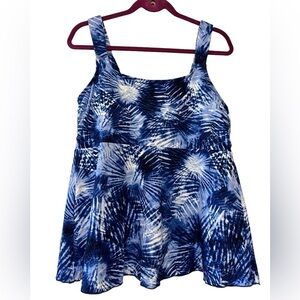 Lands’ End flutter tankini swim top XL